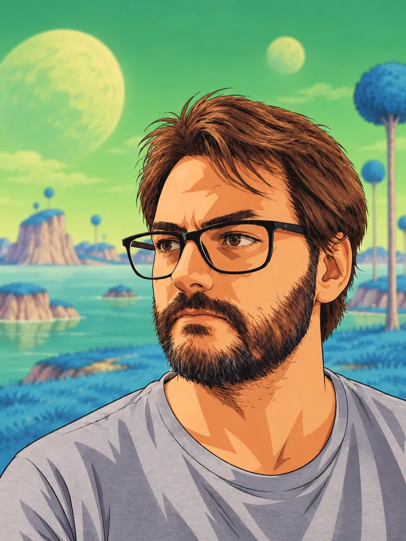 Retrato ilustrado do Pedro Perin